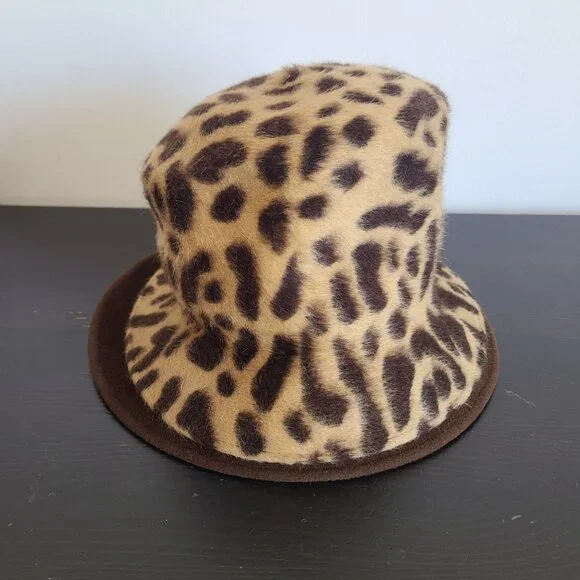 Philip Treacy Cheetah Print Hat Philip Treacy Black Faux Fur Leopard Print Hat One Size main image 3
